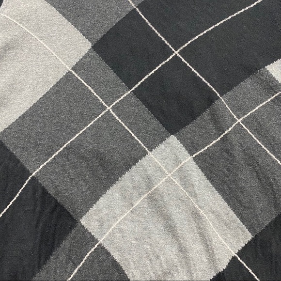 MWT Men’s Claiborne Argyle V Neck Sweater Black - Picture 8 of 9